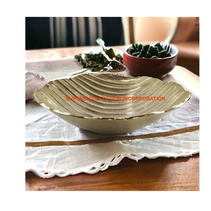 Cuenco para servir de Metal Dorado de la mejor calidad, plato para servir frutas de diseño antiguo para fiestas de boda y cualquier otro uso para eventos - Product Image 4