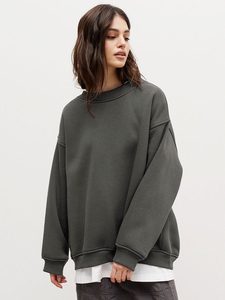 Sudaderas con Capucha de Alta Calidad, Bordadas, Casuales, de Lujo, para Invierno, con Forro Polar, Estilo Urbano, Deportivas, para Mujer, de Color Sólido - Product Image 2