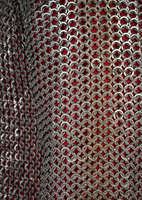 Haut de gilet médiéval en maille de fer 9 mm riveté à plat avec anneaux de fixation, fait main en acier doux, armure de harnais, costume de chevalier Viking, finition huilée