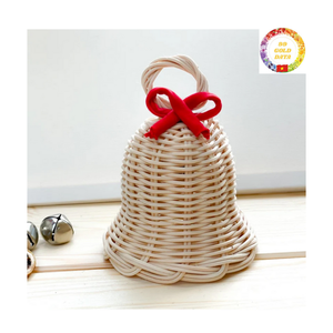 Juego de adornos navideños de ratán bohemio hechos a mano, decoraciones navideñas naturales Rústicas - Product Image 4