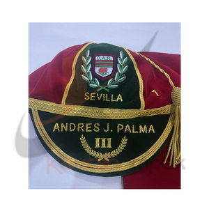 Casquette d'honneur en velours personnalisée imprimée numériquement Sevilla Andres J. Palma III Chapeau académique formel Sérigraphie >62CM Unisexe Quatre - Product Image 1