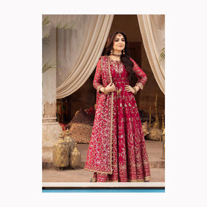 2024 vente chaude pakistanais indien travail manuel en mousseline de soie robe de mariée Salwar Kameez costume Lehenga Choli - Product Image 3