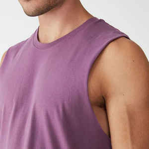 <b>Men's</b> Customizable Plus Size Breathable Quick Dry 100% Cotton Gym <b>Tank</b> <b>Top</b> with Custom Logo High Street Style OEM Service - Product Image 3