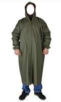 Imperméable unisexe en PVC coupe-vent et respirant, bleu marine, avec capuche, fermeture éclair, boutons-pression, poignets élastiques, durable, pour le camping par temps froid