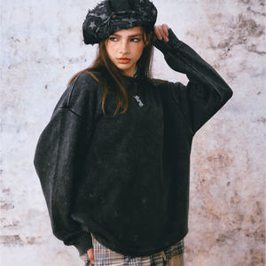 Sudaderas de Gran Tamaño con Hombros Caídos y Estampado Urbano para Mujer, 100% Algodón de Alta Calidad, Antiarrugas, para Otoño/Invierno - Product Image 6