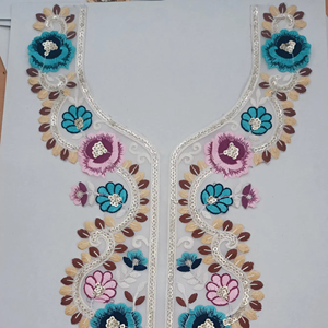 Colliers en dentelle brodés par conceptions personnalisées de luxe patchs à coudre pour vêtements de cérémonie et robes de mariée accessoires de mode pour vêtements - Product Image 1