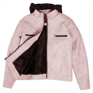 Veste en cuir pour homme, mode décontractée d'hiver, vente chaude, style motard, col montant, logo sur le devant, imperméable, coupe-vent, écologique - Product Image 1