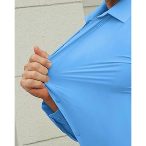 Camisa de negocios casual para hombres Camisas de vestir personalizadas de alta calidad con mangas completas Tela de punto de franela transpirable - Product Image 2