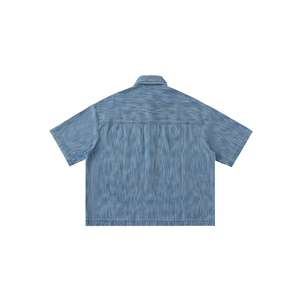Camisa de Mezclilla para Hombre, Lavado Desgastado, Manga Corta - Product Image 2