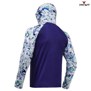 Sudaderas con capucha de pesca de manga larga de secado rápido Material de poliéster Spandex Hombres Sudadera CON CAPUCHA DE PESCA ajustada personalizada - Product Image 4