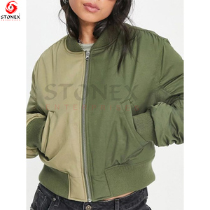 เสื้อแจ็กเก็ตนักบินแขนยาวผ้าซาตินสำหรับผู้หญิงคอตตอนถัก - Product Image 5