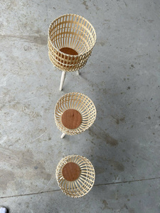 2024 artesanía de bambú de alta calidad diseño moderno cestas de almacenamiento jacinto de agua lavandería cocina decoración del hogar VGreen Art Direct - Product Image 3