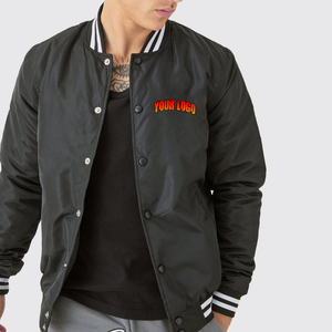 Chaquetas Varsity Personalizadas con Bordado OEM, Impermeables, Resistentes al Viento, Ecológicas, Transpirables, Reversibles, con Cuello Alto, Tallas Grandes para Hombre - Product Image 1