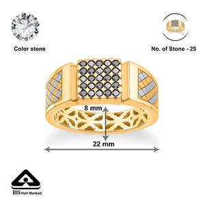 Bague en acier inoxydable plaqué or 18 carats pour homme Noble Circle - Product Image 6