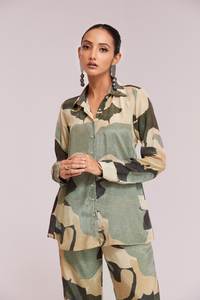 Conjunto de pijama de crepé para mujer de alta calidad, ropa de dormir india y pakistaní suave estampada a mano para fiestas y descanso - Product Image 6