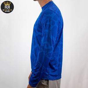 Sublimación Pesca Manga larga Protección UV Secado rápido Upf50 Camisa de pesca Hombre 100% Poliéster Color sólido - Product Image 5