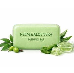 Jabón en Barra de Baño de Neem y Aloe Vera de Marca Privada OEM al por Mayor, Jabón Herbal Hidratante y Antibacteriano, Limpiador Corporal Ayurvédico - Product Image 4