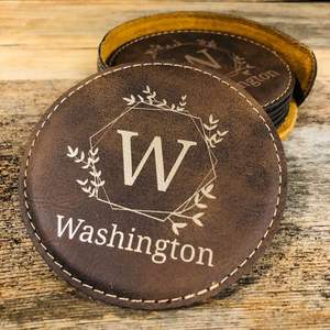 ชุดที่รองแก้วหนัง PU มาใหม่6ชิ้นเสื่อเครื่องดื่มกันลื่นกันน้ำทนทานและมีสไตล์สำหรับโฮมออฟฟิศ - Product Image 6