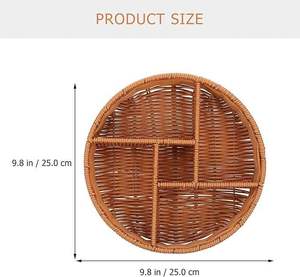 Plateau de service en rotin tressé écologique du Vietnam, à compartiments, pour décoration de fête, cadeau – Vente chaude - Product Image 2