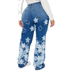 2025 Customized <b>Women's</b> <b>Baggy</b> Crystal-Patch Cotton Denim Pants Streetwear Cute Straight <b>Jeans</b> with custom Logo <b>women</b> <b>baggy</b> <b>jeans</b> - Product Image 5