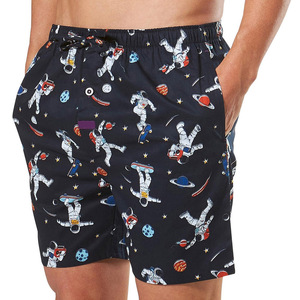 กางเกงว่ายน้ำชายหาดขาสั้นผู้ชายสไตล์ไฮสตรีทแบบลำลองแห้งเร็วผ้าฝ้ายโพลีเอสเตอร์พิมพ์ลายมีเชือกผูก - Product Image 5