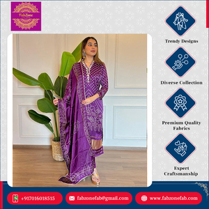 Design moderne Vêtements de fête et de mariage de qualité supérieure en coton viscose avec broderie à codage séquentiel Ensemble Kurti & Dupatta - Product Image 6