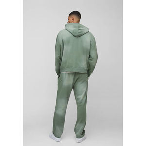 Survêtement surdimensionné sportif à capuche zippée, imprimé personnalisé, respirant, écologique, pour homme, en coton lourd 500 g/m², vêtements d'hiver - Product Image 3