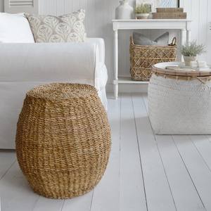 Top Quality Seagrass Stool Natural Straw Ottoman <b>Dressing</b> <b>Chair</b> Handmade Multifunctional Modern Pouf and Ottomans - Product Image 4
