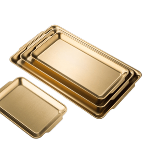 Bandeja DE SERVICIO DE ACERO INOXIDABLE plateada con acabado pulido de espejo Serveware moderno para hoteles y restaurantes - Product Image 2