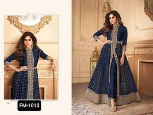 Vêtements indiens pakistanais Georgette Anarkali robes pour femmes séquence lourde travail mariage Festival porter Salwar Kameez costume ethnique - Product Image 4