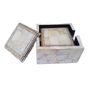 Silver Furniture White Metal Furniture Bone Inlay Furniture MOP High Quality Bone Inlay Coaster Indian Manufacturer - Product Image 1