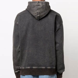 Sweat à capuche d'hiver vintage lavé à l'acide 100% coton de haute qualité pour hommes sweat-shirt lavé à la pierre - Product Image 4