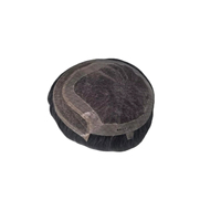 Perruque Toupet Homme en Cheveux Naturels à Lacet Frontal, Cheveux Indiens Remy Taz Hair Bangladesh, Ondulation Profonde, Trame Simple, 50% Cheveux Gris, Extension Capillaire