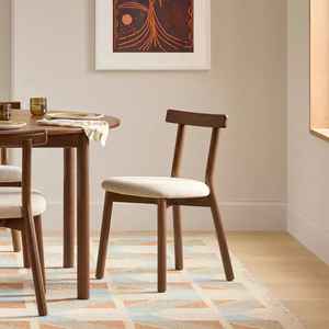 Modern Solid Wood Dining <b>Chair</b> with Waterproof <b>Upholstered</b> Seat for Apartment Use OEM/ODM Custom Manufacturer - Product Image 2