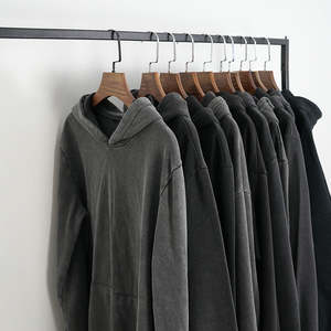 100% Cotton Fleece Unisex Pullover Heavyweight Blank Boxy <b>Hoodie</b> Cropped Vintage Streetwear Acid Wash <b>Hoodie</b> for Men - Product Image 4