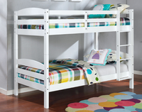 Multifunktionales Modernes Doppelstockbett aus Massivem Kiefernholz mit Matratzen Holz-Etagenbett