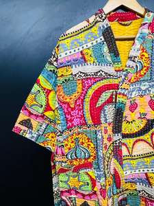 Femmes indiennes faites à la main Kantha matelassé 100% coton vestes écologiques Patchwork Design cousu à la main vêtements d'hiver noël - Product Image 4