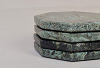 Sous-verres Angelo en marbre vert indien, lot de 4, octogonaux épais, imperméables, garantie 1 an, pour usage intérieur, villa, hôpital