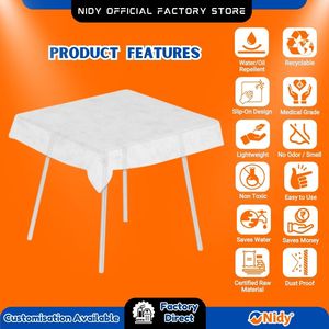 NIDY Nonwoven <b>Disposable</b> Square <b>Table</b> <b>Cover</b> Water-Resistant, Dustproof & Eco-Friendly Sheet for Parties and Events - Product Image 2