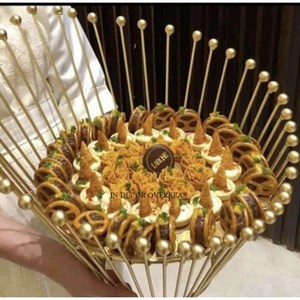 ชามใส่ช็อคโกแลตทรงกลมเคลือบผงสีขาวพร้อมใบชุบทองดีไซน์เนอร์ในราคาที่น่าประทับใจจากอินเดีย - Product Image 2