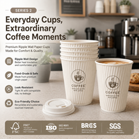 Cangkir Minuman Cokelat Panas dari Organic Tea House, Tahan Panas, Terisolasi, Pelindung Tiga Lapis, Cangkir Kertas Dinding Tiga Lapis yang Andal