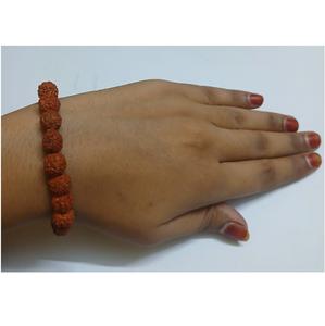 Pulsera certificada 5 Mukhi Rudraksha, cuentas nepalíes originales, positividad, alivio del estrés, protección Aura, Unisex, ajustable, energizado - Product Image 1