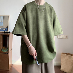 Logotipo personalizado de los hombres Streetwear Heavyweight camiseta 300 GSM en blanco Unisex Drop Shoulder Oversized Fit camisetas de los hombres - Product Image 3