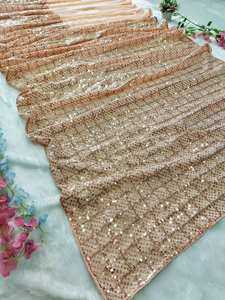 Vêtement de soirée indien pakistanais haut de gamme Georgette Saree avec broderie et paillettes Travail Mono Banglori Blouse Wedding Wear - Product Image 4