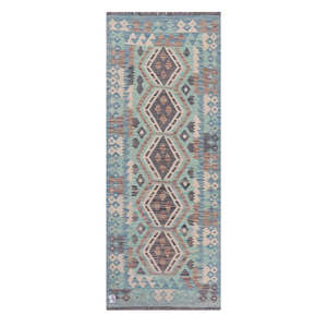 Alfombra Kilim de Maimana, Afganistán, 200 x 77 cm, Alfombras y Juegos de Alfombras - Product Image 1