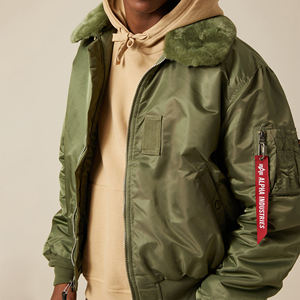 Vestes bomber pour hommes à la mode 2025, col montant personnalisé, toile imperméable avec couleur et logo personnalisés - Product Image 3