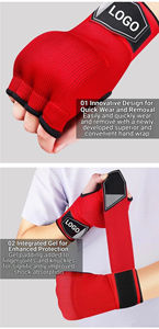 ถุงมือด้านในบุด้วยเจลสำหรับชกมวยถุงมือผ้าฝ้ายสายรัดข้อมือ - Product Image 3