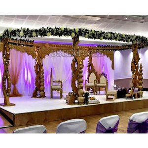Mandap DST งานไม้ที่สวยงามสำหรับงานแต่งงานงานหัตถกรรมแบบดั้งเดิมทนทานผู้ผลิต Mandapam ในร่มเวทีการแต่งงานในสหราชอาณาจักร - Product Image 1