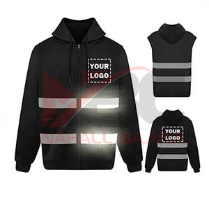 Chaqueta DE SEGURIDAD reflectante de alta visibilidad con logotipo personalizable para hombre, ropa de trabajo de algodón y poliéster, Sudadera con capucha reflectante de alta visibilidad - Product Image 4