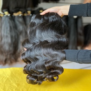 Grade 12A paquets indiens doublement étirés pas cher 100% vierge cuticule alignée tissage naturel cheveux humains paquets de vague de corps lâche - Product Image 4